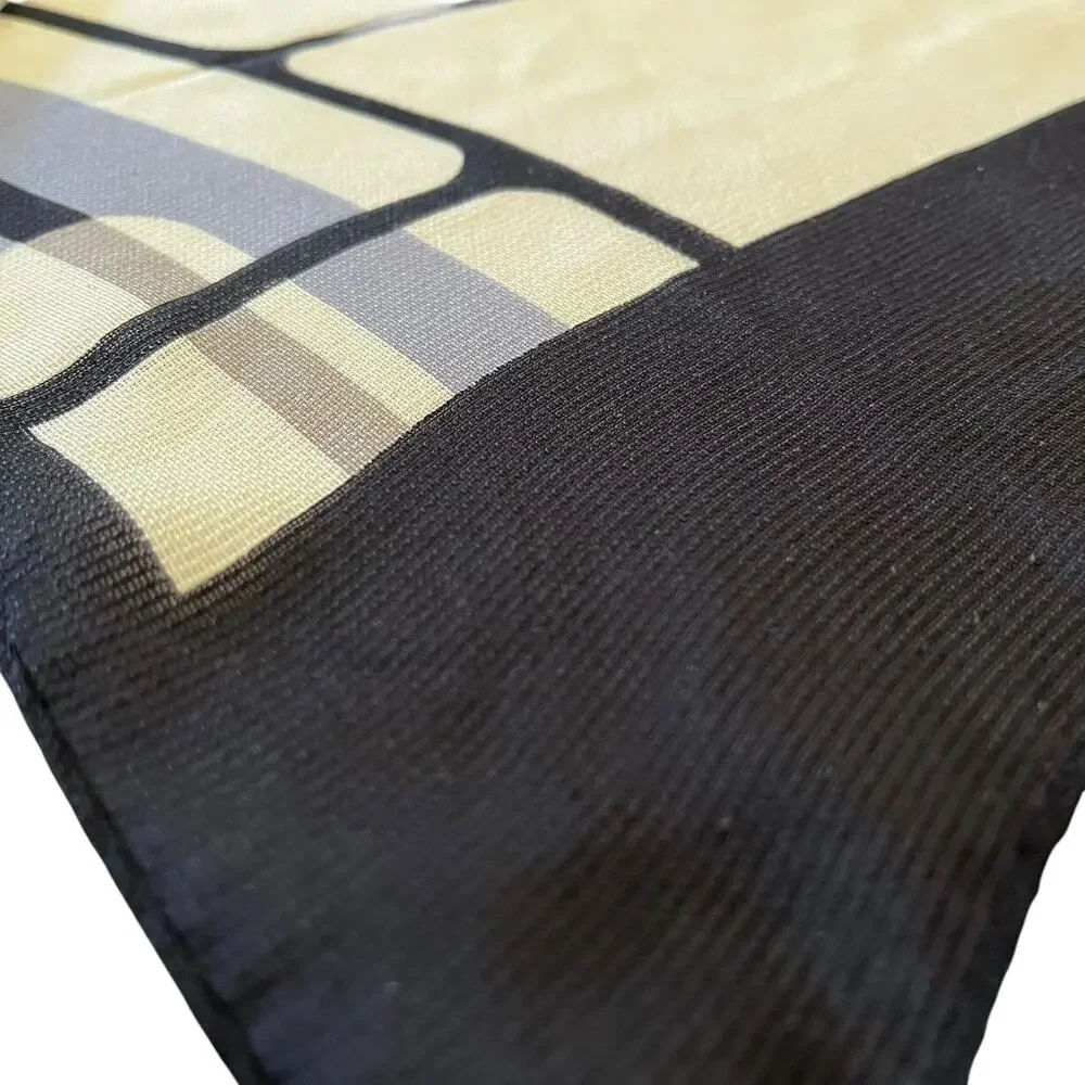 Vintage DAKS London Silk Windowpane Print Long Rectangle Scarf Shawl